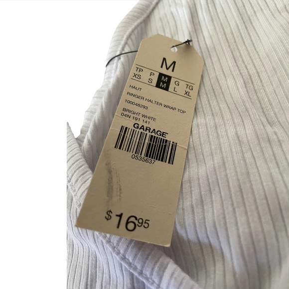 NWT Garage white halter wrap top - Picture 7 of 7